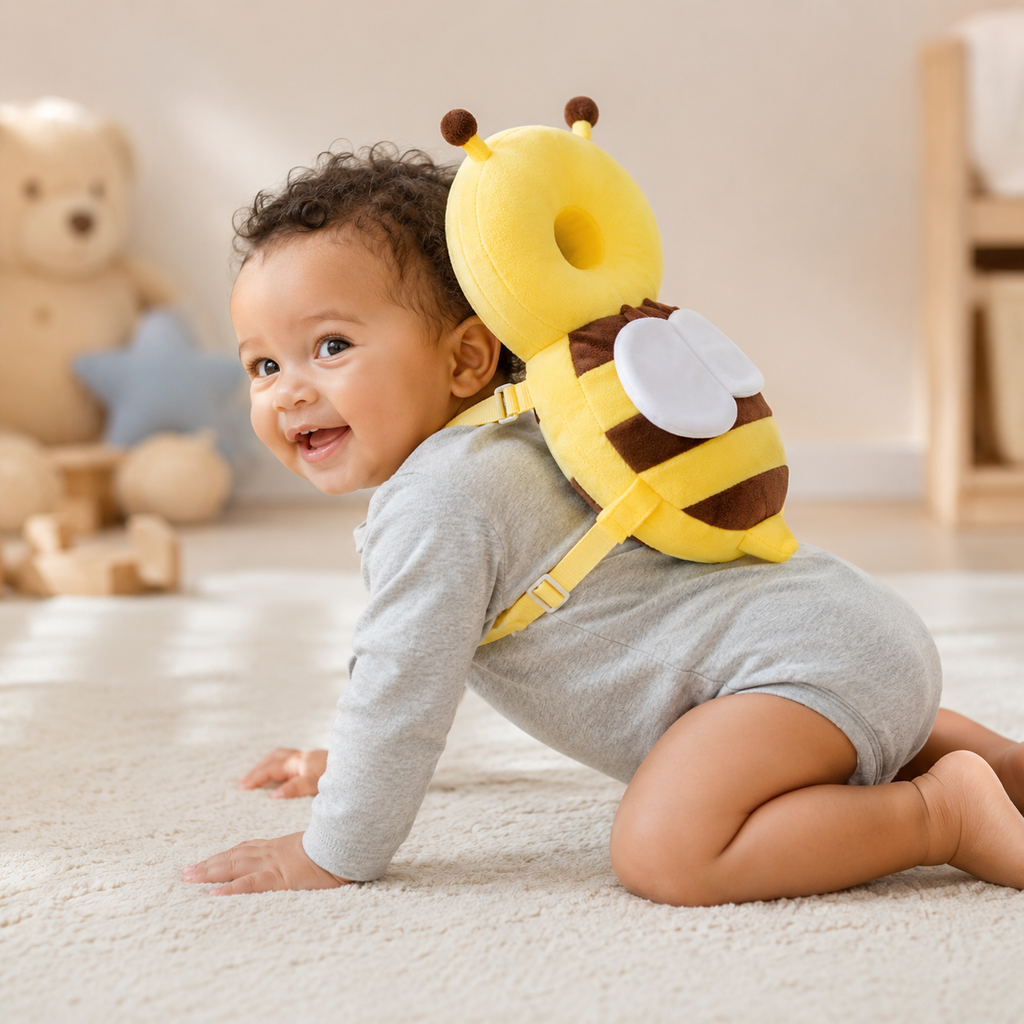 Buzzy the Bee Baby Head Protector Backpack