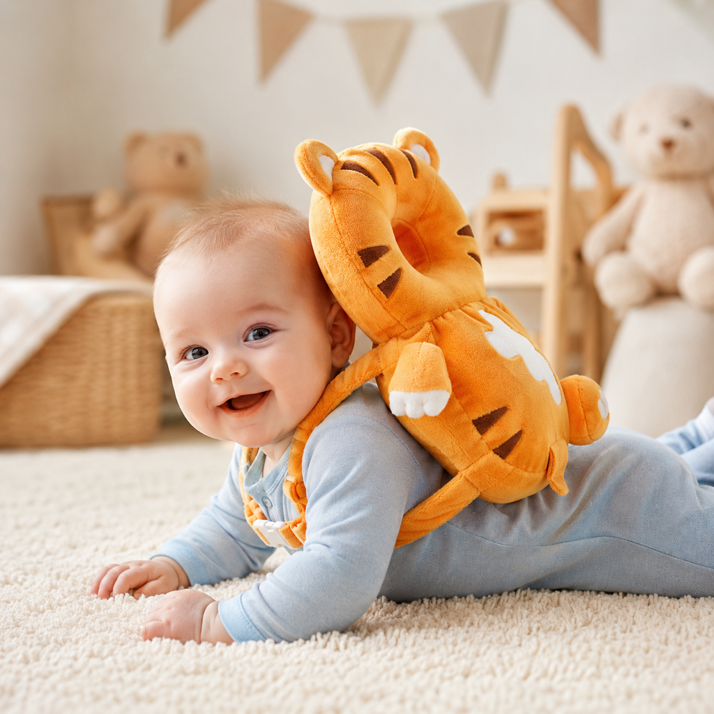 Benny the Bear Baby Head Protector Backpack