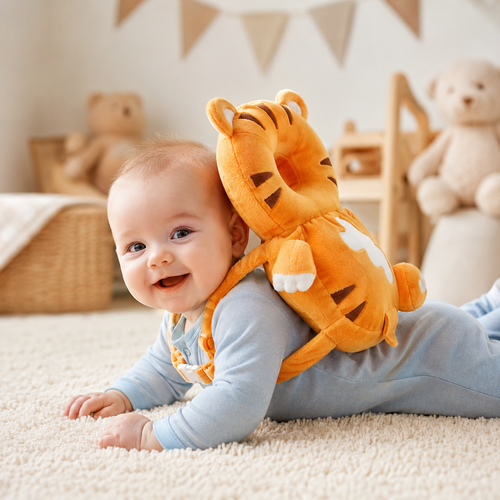 Benny the Bear Baby Head Protector Backpack