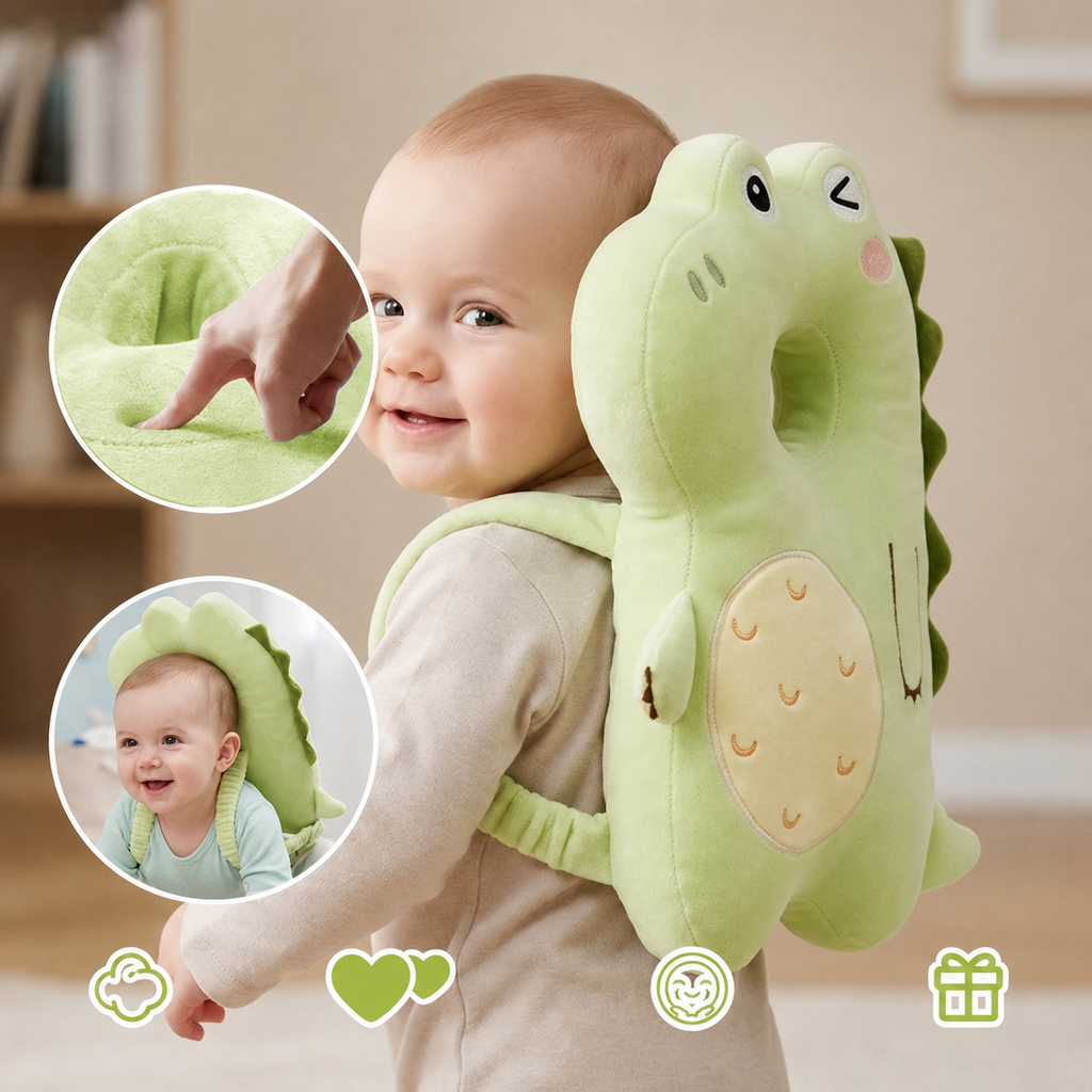 Dino the Dinosaur Baby Head Protector Backpack | Baby Anti-Fall Cushion