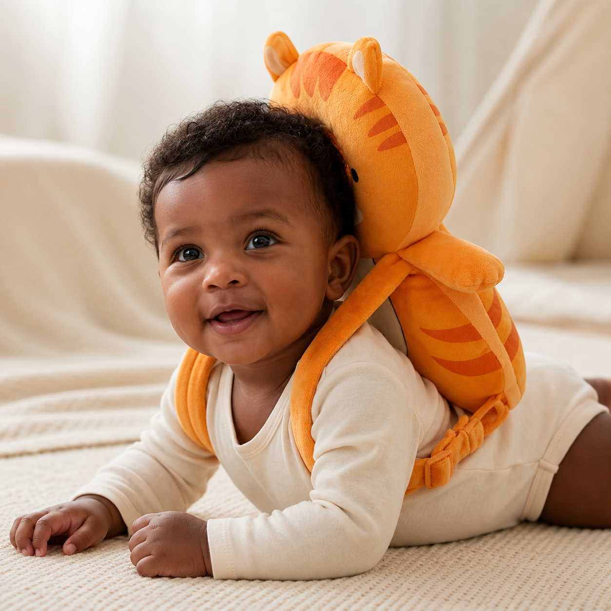Benny the Bear Baby Head Protector Backpack
