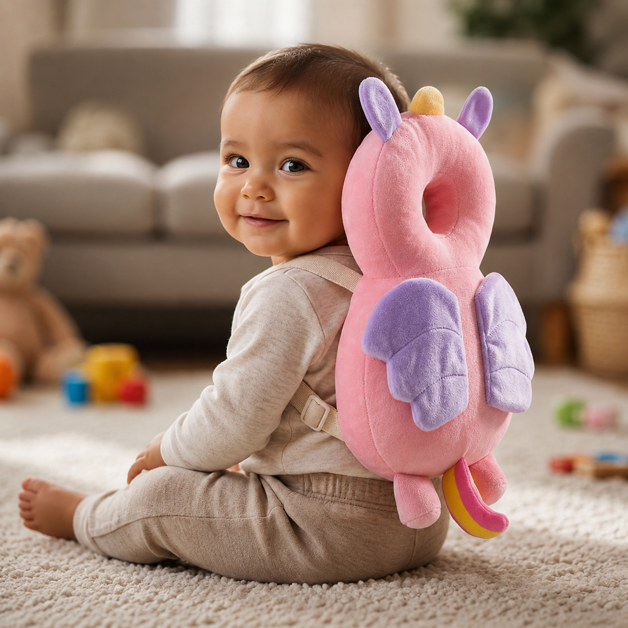 Bella the Butterfly Baby Head Protector Backpack | Baby Anti-Fall Cushion