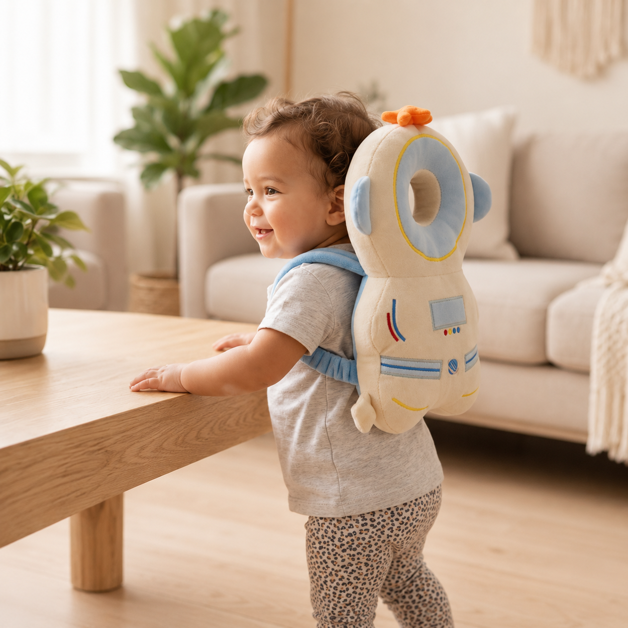 Baby Head Protector Backpack Anti-Fall Cushion for Crawling & Walking (Arnold The Astronaut)