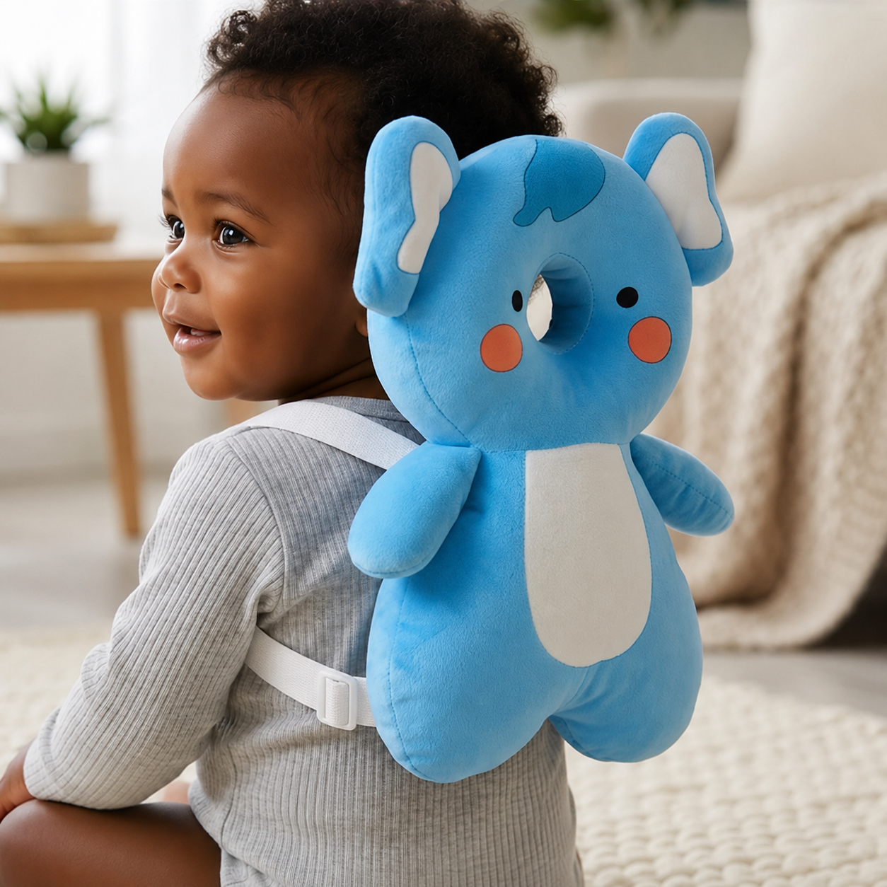 Eggy the Elephant Baby Head Protector Backpack